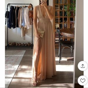 Nordstrom Rack Nude Plunging V Dress